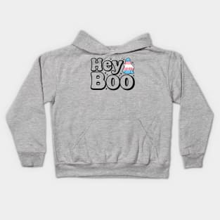 Hey Boo trans pride halloween ghost Kids Hoodie